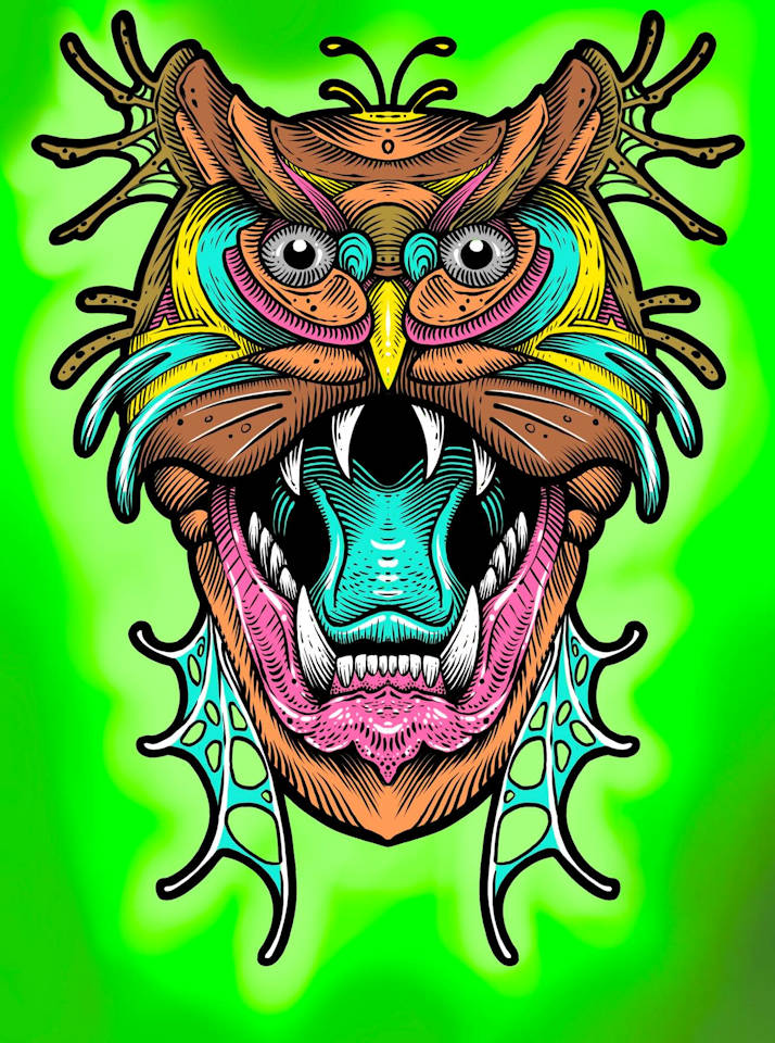 Owl Wolf Hybrid Digital Art — Clay Walker Owl Wolf Hybrid Digital Art