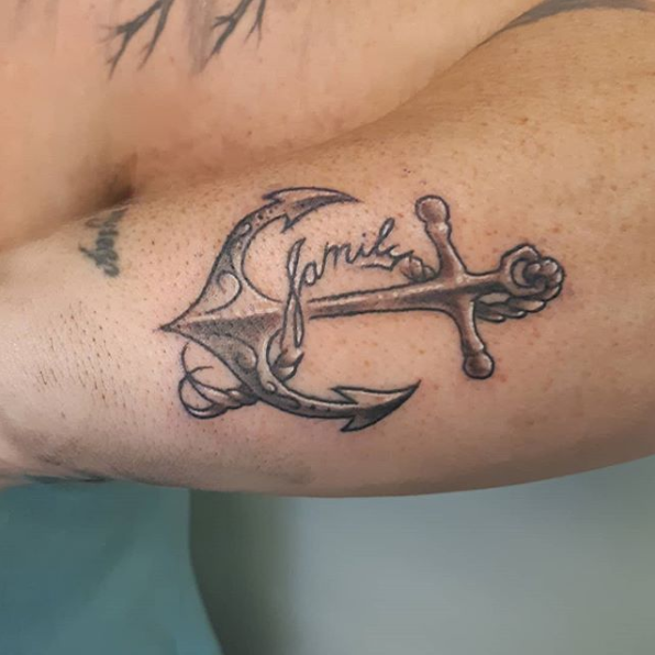 Cute Little Anchor — Clay Walker Tattoo