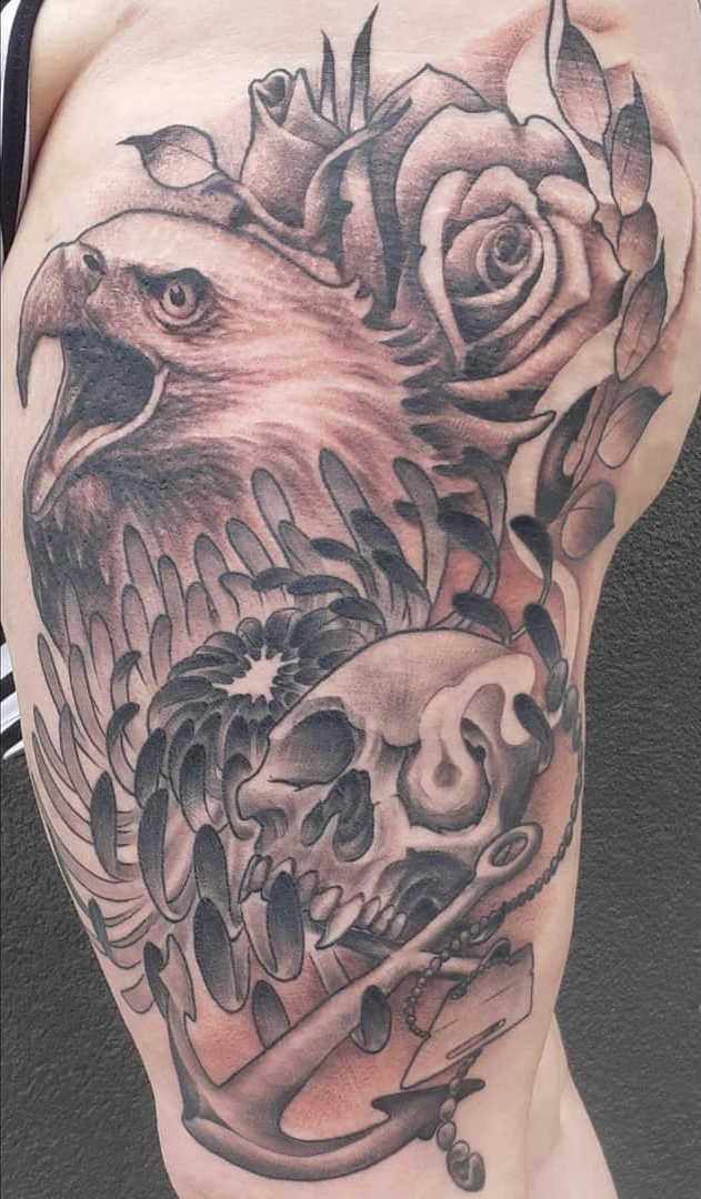 Custom Thigh Piece — Clay Walker Tattoo