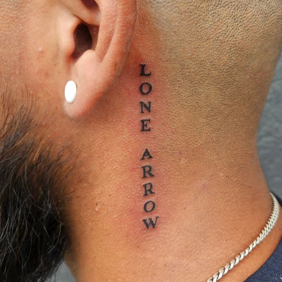 Crispy Neck Script — Clay Walker Tattoo