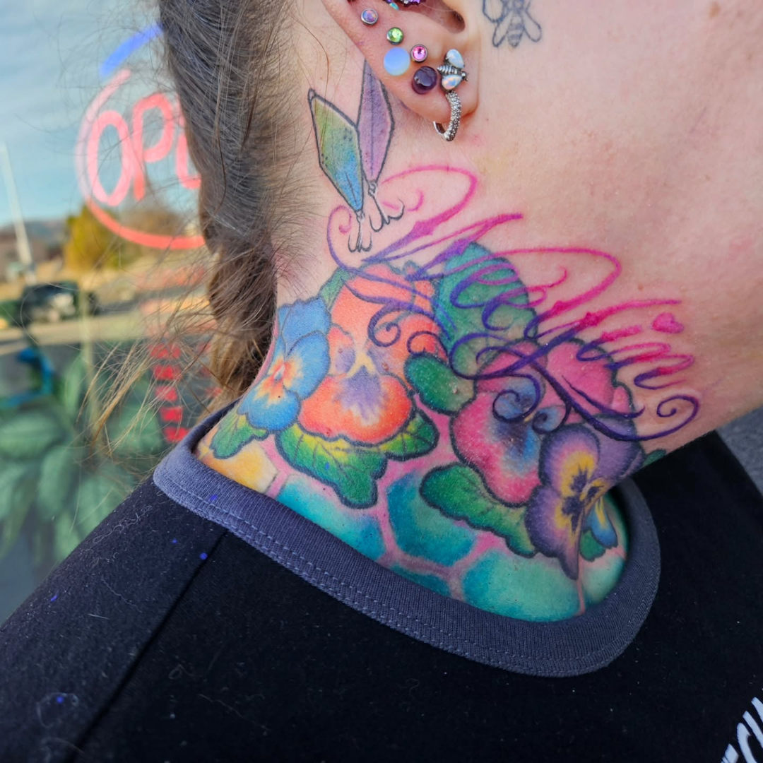 Jawline Script Tattoo — Clay Walker Tattoo