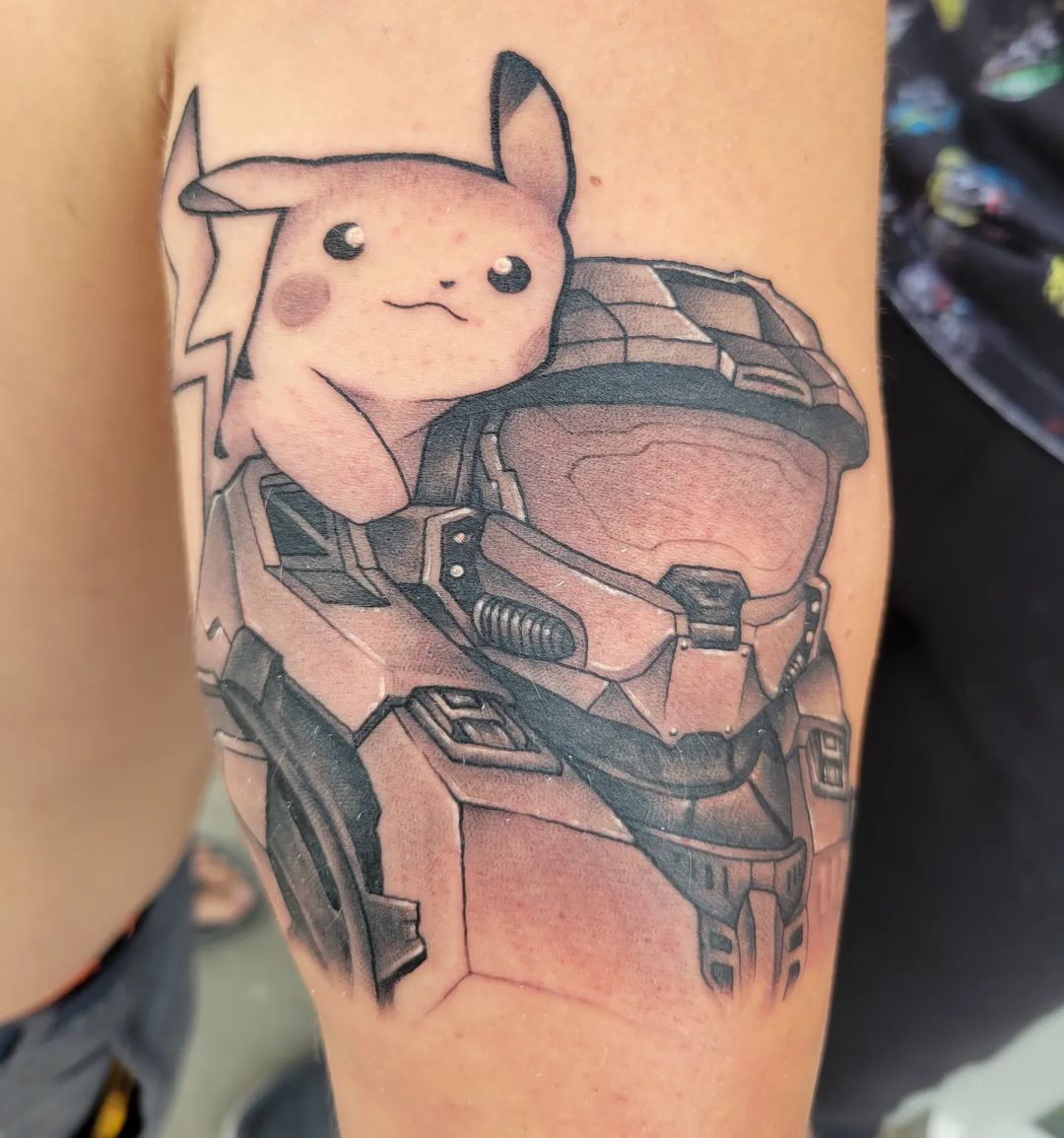 Pikachu and Mr.Chief — Clay Walker Tattoo